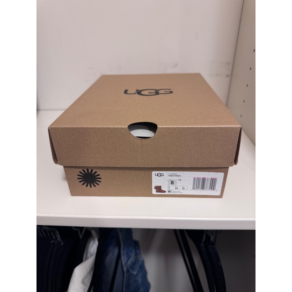 UGG Toddler Bailey Bow II Chestnut Suede Boots Size 8 NEW - Picture 3 of 7